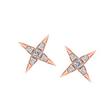 CHOWK EARRINGS IN 18K ROSE GOLD – PRINCESS AND BAGUETTE CUT DIAMOND STAR STUDS