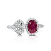 Shop Ruby Engagement Rings Online | Red Ruby Diamond Ring