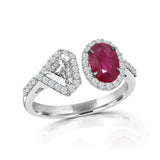 Shop Ruby Engagement Rings Online | Red Ruby Diamond Ring