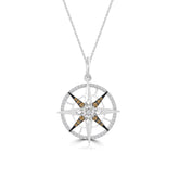 INTUIT Pendant in 18K White Gold with Pear-Shaped Rose-Cut & Champagne Diamonds