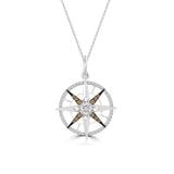 INTUIT Pendant in 18K White Gold with Pear-Shaped Rose-Cut & Champagne Diamonds