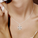 INTUIT Pendant in 18K White Gold with Pear-Shaped Rose-Cut & Champagne Diamonds