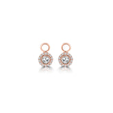 MAUI BALI CHARM Elegant Rose Gold Diamond Charms with Rose Cut Center and Halo