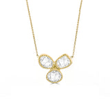 MAYA NECKLACE IN 18K YELLOW GOLD – THREE-PETAL ROSE CUT DIAMOND PENDANT