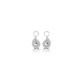 Paisley Bali Charm Earrings | White Gold, Pear-Shaped Diamonds, Rose Cut Diamonds