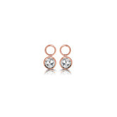 POD BALI CHARM Elegant Two-Tone Hoop Earrings with Round & Rose-Cut Diamonds in White & Rose Gold