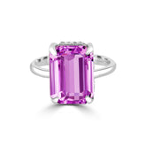 Pink Kunzite Ring in White Gold | Buy Elegant Pink Gemstone Rings Online