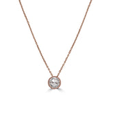 Tara Rose Gold Rose Cut Diamond Pendant Necklace