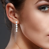 SATA DROP EARRINGS ROSE CUT DIAMOND 18K WHITE GOLD