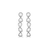 SATA DROP EARRINGS ROSE CUT DIAMOND 18K WHITE GOLD