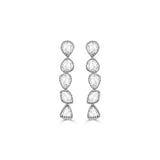 SATA DROP EARRINGS ROSE CUT DIAMOND 18K WHITE GOLD