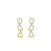 SATA EARRINGS ROSE CUT DIAMOND 18K WHITE GOLD