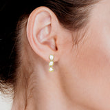 SATA EARRINGS ROSE CUT DIAMOND 18K WHITE GOLD