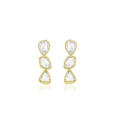 SATA EARRINGS ROSE CUT DIAMOND 18K WHITE GOLD