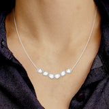 SATA NECKLACE IN 18K WHITE GOLD – MIXED SHAPE ROSE CUT DIAMOND DESIGN