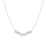 SATA NECKLACE IN 18K WHITE GOLD – MIXED SHAPE ROSE CUT DIAMOND DESIGN