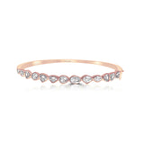 SATA BANGLE IN 18K ROSE GOLD – ROSE CUT DIAMOND BANGLE WITH VINTAGE MILGRAIN DETAIL