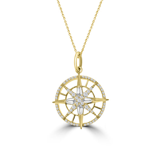 Scope Pendant in 18K Yellow Gold with Fancy & Round Cut Diamonds