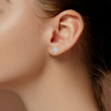 Sitara Starburst Diamond Earrings | White Gold & Emerald-Cut Center