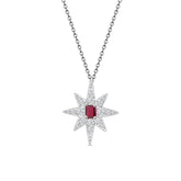 SITARA White Gold Ruby Diamond Necklace | Celestial Charm