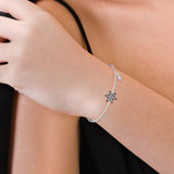STAR BRACELET-Elegant Star Bracelet in White Gold with Blackened Gold & White Diamonds