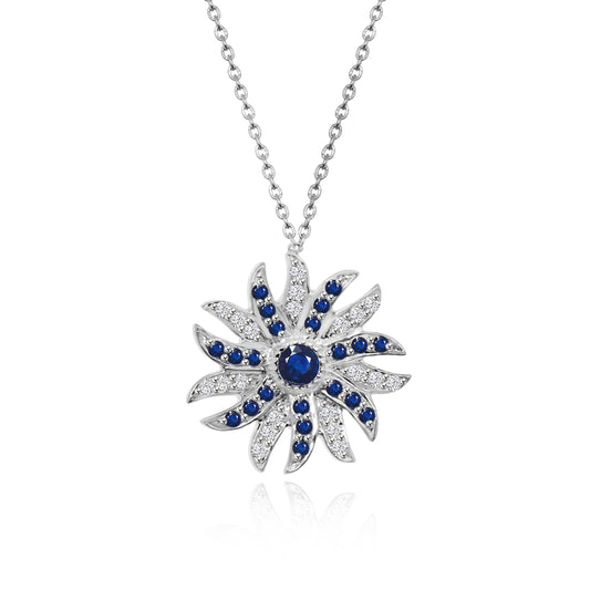 SUNFLAME NECKLACE 18K WHITE GOLD