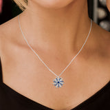 SUNFLAME NECKLACE 18K WHITE GOLD