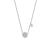 SUN NECKLACE Elegant Sunburst Diamond Necklace in White Gold with Rose Cut Diamond Center