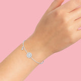 SUN BRACELET Elegant Sun-Inspired White Gold Bracelet with Rose-Cut Diamond Charm