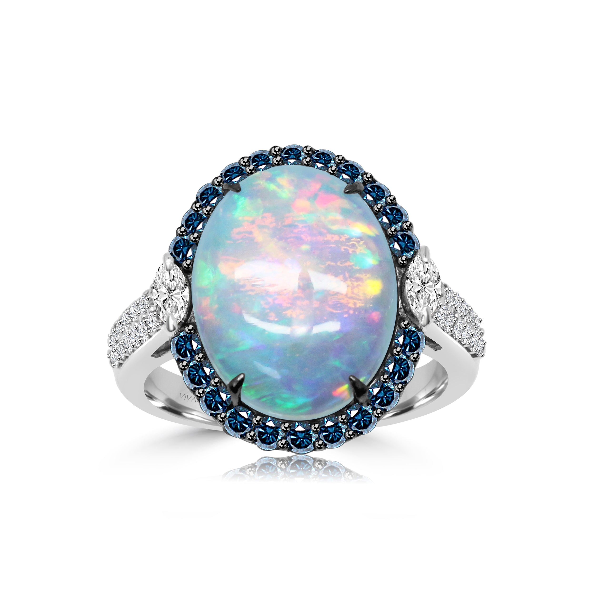 Shop Opal Engagement Rings Online | Diamond Opal Ring