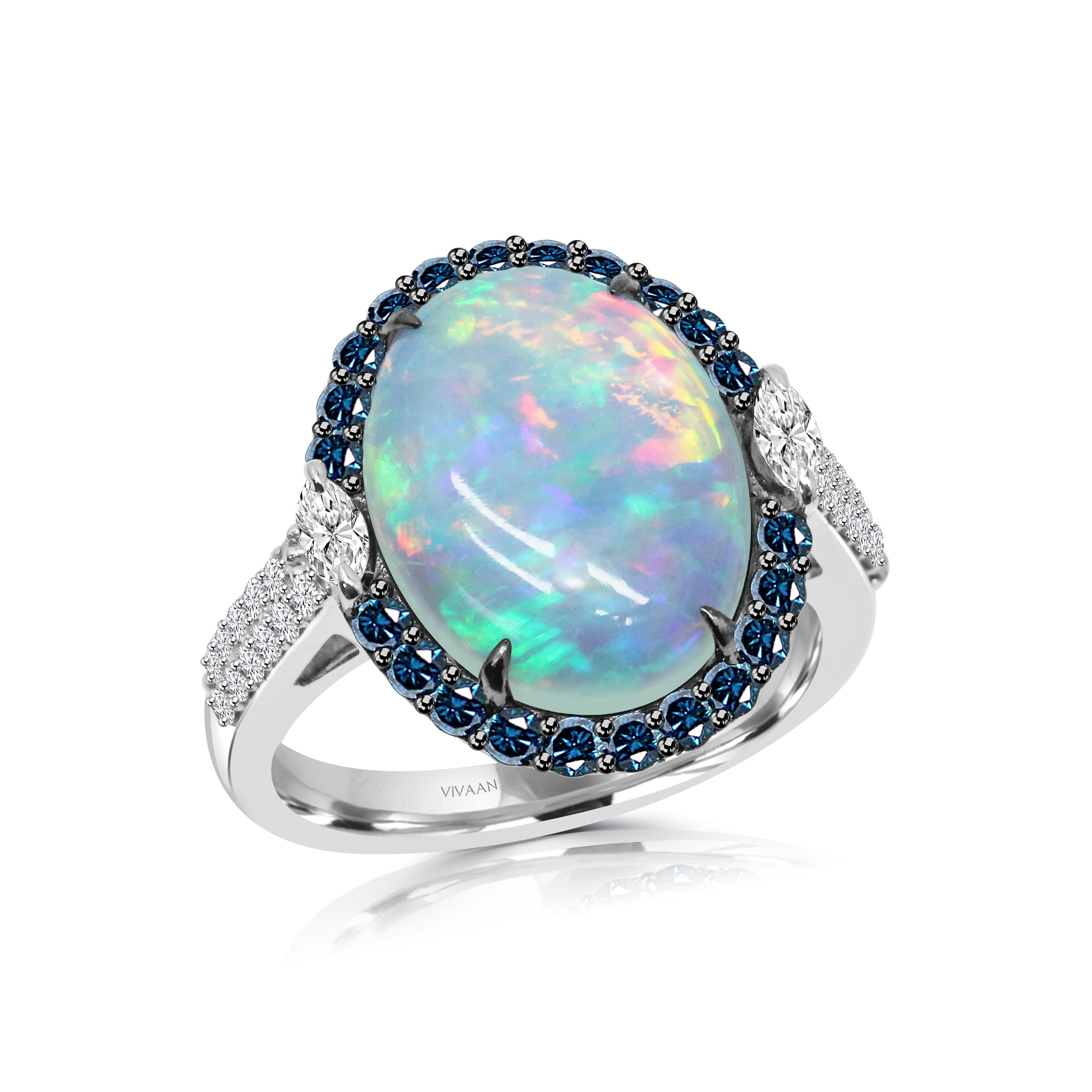Shop Opal Engagement Rings Online | Diamond Opal Ring