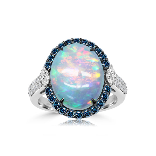 Shop Opal Engagement Rings Online | Diamond Opal Ring
