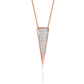 TRIKON 20MM NECKLACE IN 18K ROSE GOLD – BAGUETTE DIAMOND PENDANT