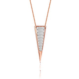 TRIKON 20MM NECKLACE IN 18K ROSE GOLD – BAGUETTE DIAMOND PENDANT