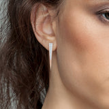 TRIKON EARRINGS IN 18K ROSE GOLD – BAGUETTE DIAMOND POST DESIGN