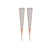 TRIKON EARRINGS IN 18K ROSE GOLD – BAGUETTE DIAMOND POST DESIGN