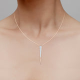 TRIKON 40MM NECKLACE IN 18K ROSE GOLD – BAGUETTE DIAMOND PENDANT