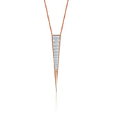 TRIKON 40MM NECKLACE IN 18K ROSE GOLD – BAGUETTE DIAMOND PENDANT