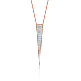 TRIKON 40MM NECKLACE IN 18K ROSE GOLD – BAGUETTE DIAMOND PENDANT