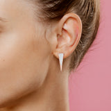 TRIKON 20MM EARRINGS IN 18K ROSE GOLD – BAGUETTE DIAMOND GEOMETRIC DESIGN