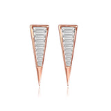 TRIKON 20MM EARRINGS IN 18K ROSE GOLD – BAGUETTE DIAMOND GEOMETRIC DESIGN