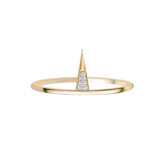 TRIKON RING IN 18K YELLOW GOLD – BAGUETTE DIAMOND BAND