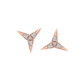 TRYKE EARRINGS IN 18K ROSE GOLD – BAGUETTE AND TRILLION CUT DIAMOND DESIGN