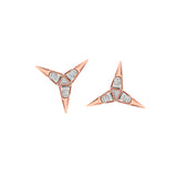 TRYKE EARRINGS IN 18K ROSE GOLD – BAGUETTE AND TRILLION CUT DIAMOND DESIGN