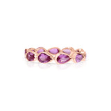 TULY ETERNITY BAND IN 18K ROSE GOLD – PEAR SHAPED PURPLE PINK SAPPHIRE RING