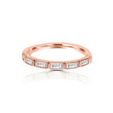 Vena 18K Rose Gold Baguette Diamond Band | Timeless Elegance