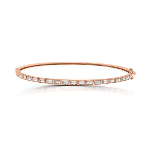 VENA VIVAAN DIAMOND BAGUETTE OVAL BRACELET IN ROSE GOLD