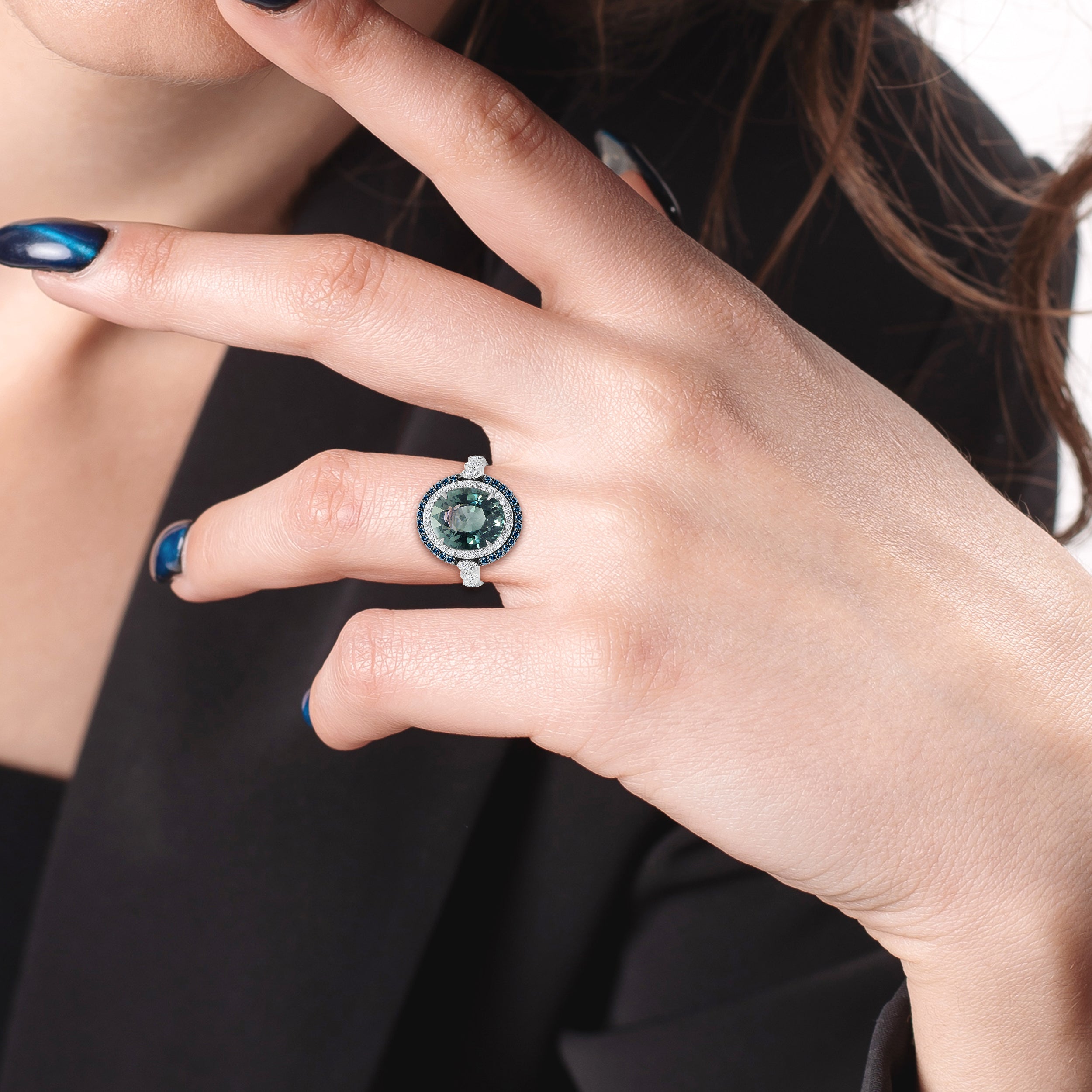 Buy Tourmaline Gemstone Ring Online | Tourmaline Diamond Ring