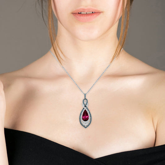 Buy Tourmaline Pendant in 18k White Gold | Timeless Jewelry