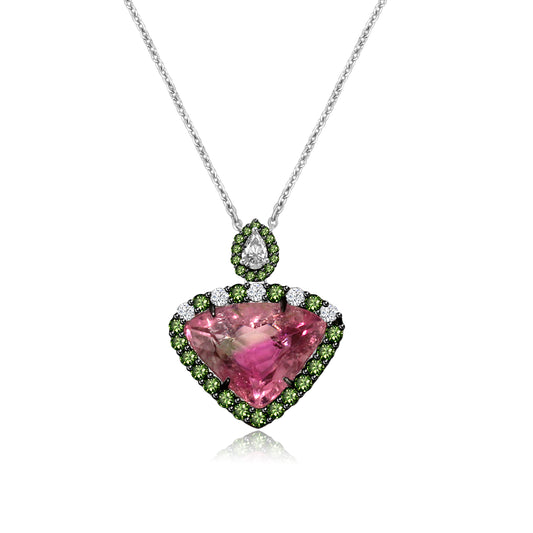 Buy Tourmaline Gold Necklace Online - Rivet Triangular Design